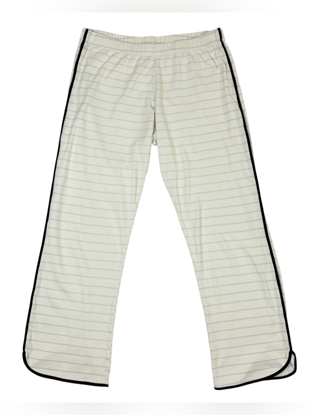 LAKE Pajamas Pima Cotton Striped Pj Pants Cream Navy Piping Size S? Loungewear